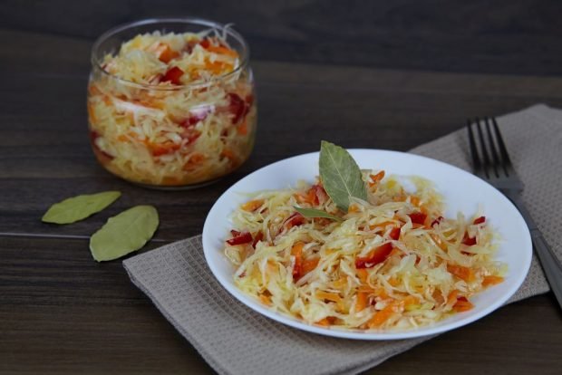 Cabbage salad with pepper for winter is a simple and delicious recipe, how to cook step by step