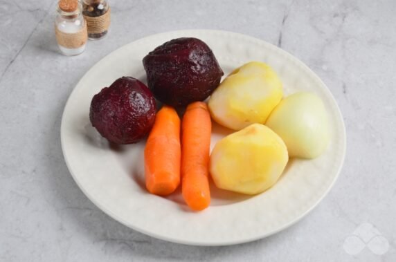 Vinaigrette with Korean carrots: photo of recipe preparation, step 1