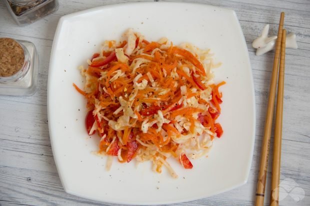 Cabbage, bell pepper and Korean carrot salad – a simple and delicious recipe with photos (step by step)