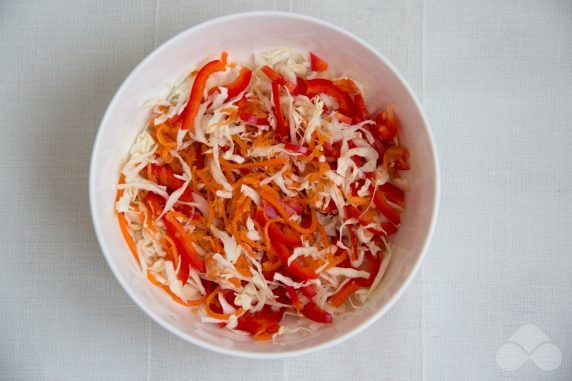 Cabbage, bell pepper and Korean carrot salad: photo of recipe preparation, step 4