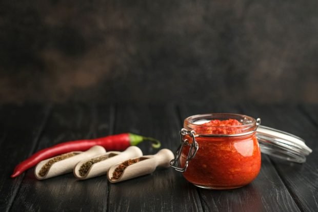 Hot pepper adjika for winter is a simple and delicious recipe, how to cook step by step