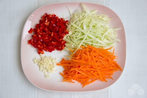 Spicy cabbage salad: photo of recipe preparation, step 1