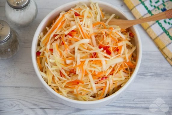 Spicy cabbage salad: photo of recipe preparation, step 4