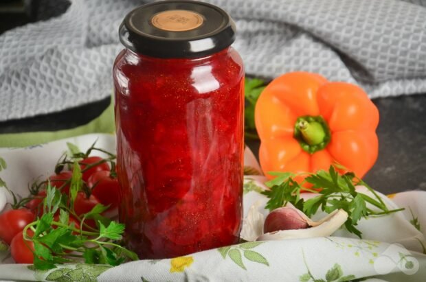 Tomato dressing for winter in a slow cooker: photo of recipe preparation, step 8