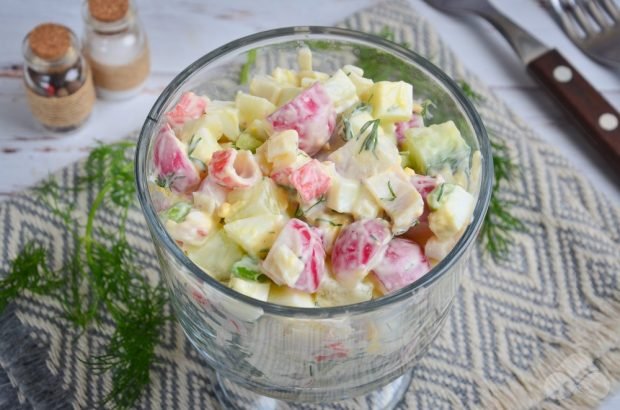 Salad with crab sticks, radishes and herbs – a simple and delicious recipe with photos (step by step)